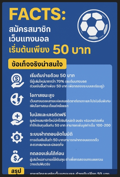 สมัครแทงบอลขั้นต่ำ 50 บาท