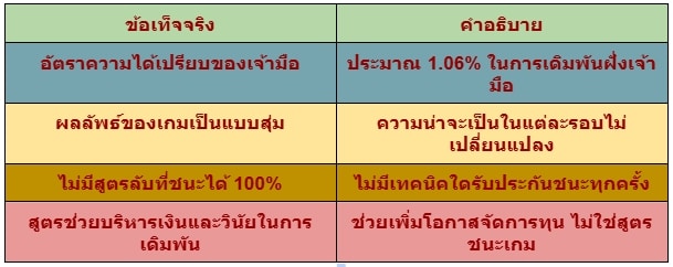 เทคนิค & สูตรเดิมพัน