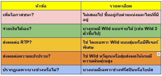 สัญลักษณ์ Wild